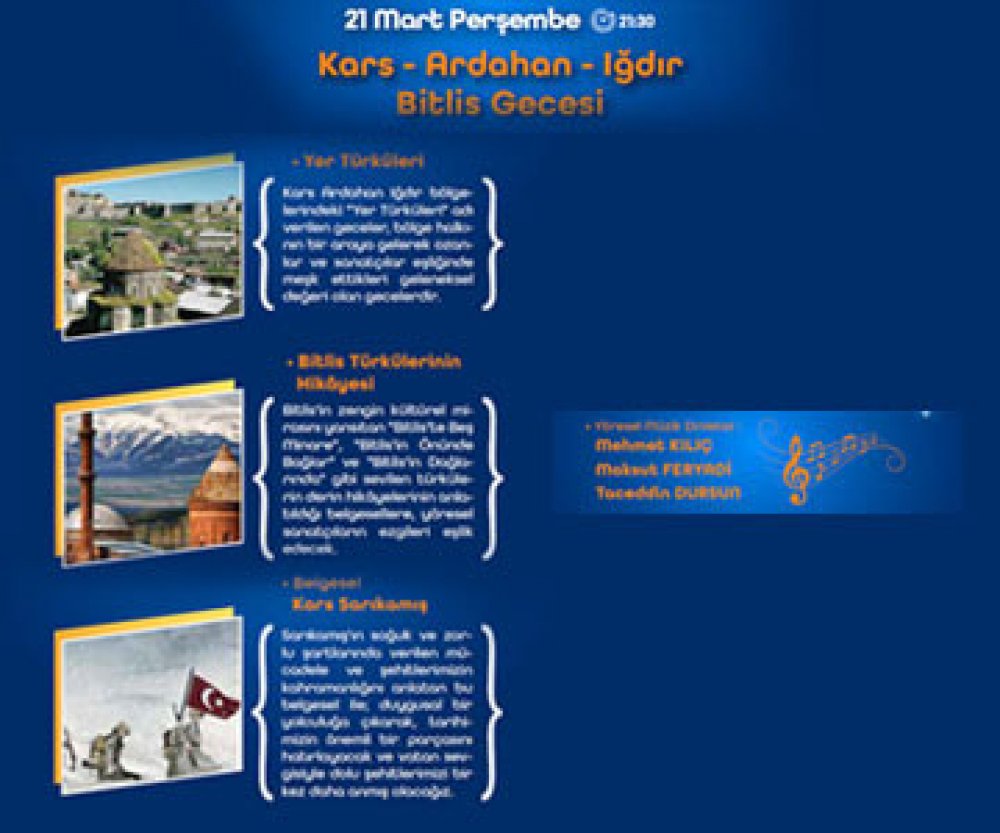 Kars - Ardahan - Iğdır - Bitlis Gecesi